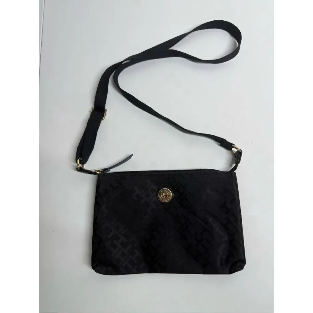 Tommy Hilfiger Black Monogram Crossbody Bag